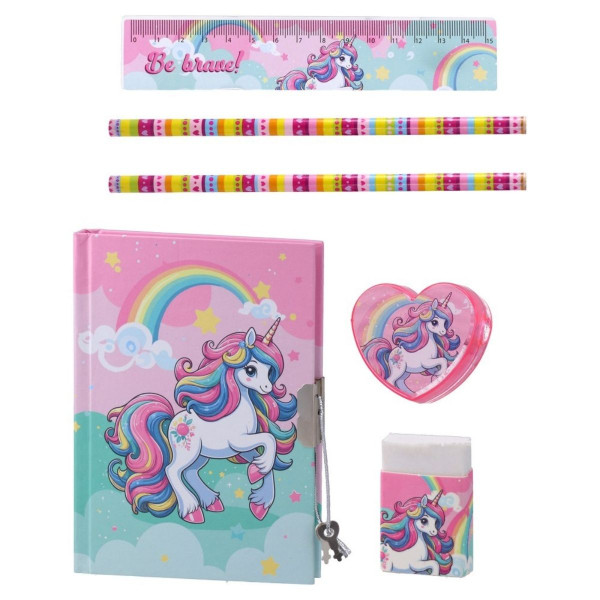 Dnevnik i set pribora jednorog 