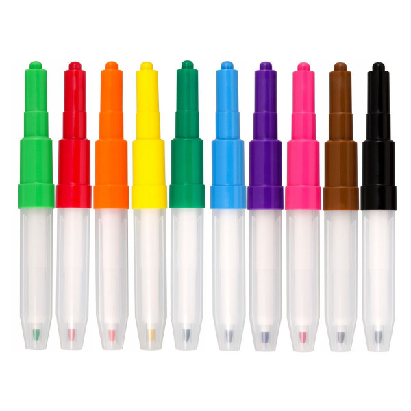 Duvajući flomasteri 10 CENTROPEN - Raonbow sa šablonima 