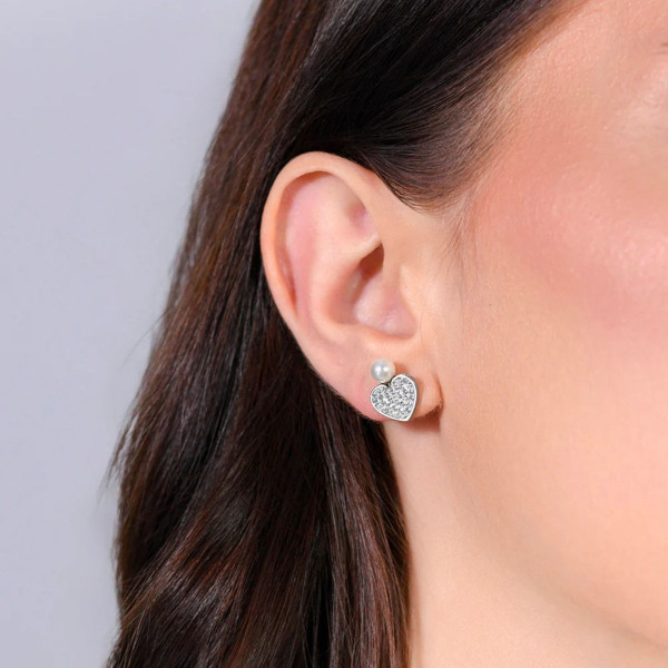 Minđuše LUCA BARRA biser i srce 