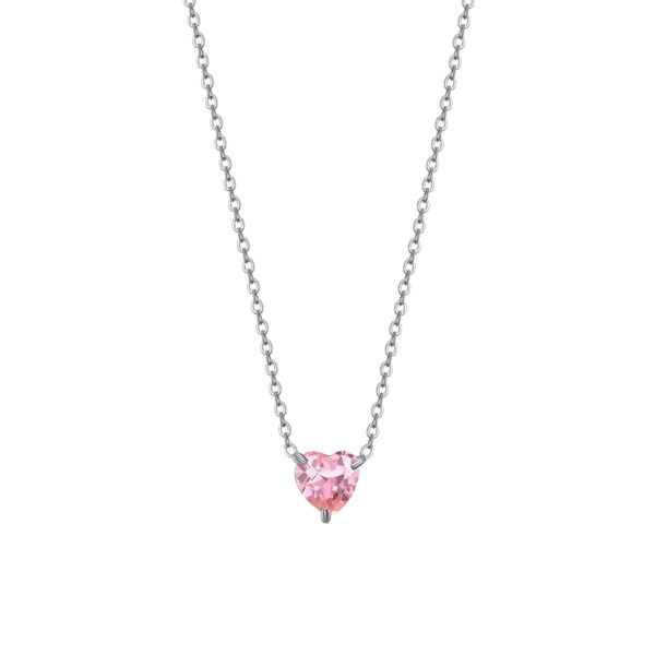 Ogrlica LUCA BARRA kristal roze srce 
