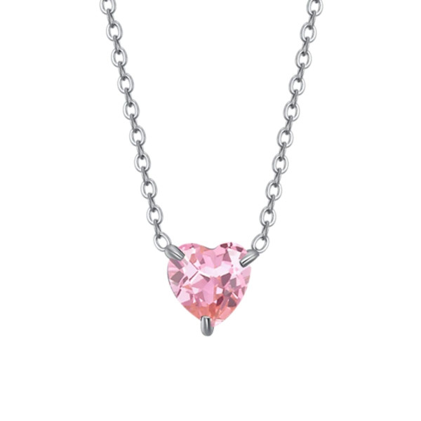 Ogrlica LUCA BARRA kristal roze srce 
