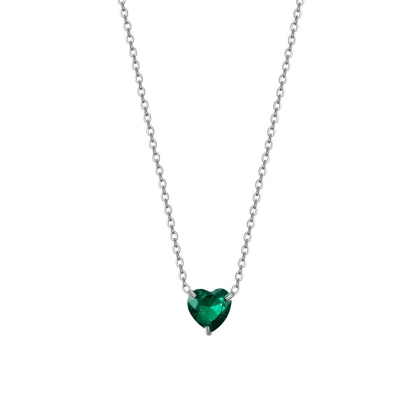 Ogrlica LUCA BARRA kristal zeleno srce 