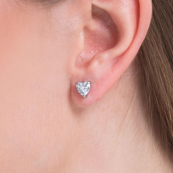 Minđuše LUCA BARRA beli kristali srca 