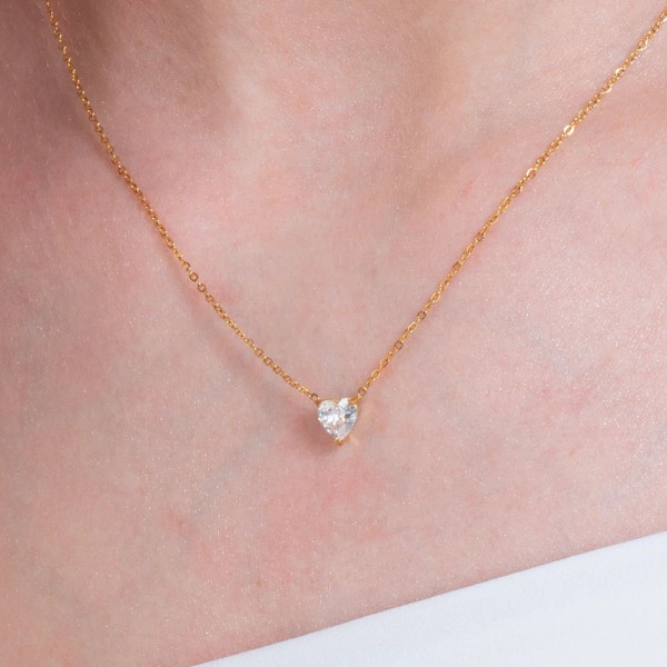 Ogrlica LUCA BARRA kristal belo srce 