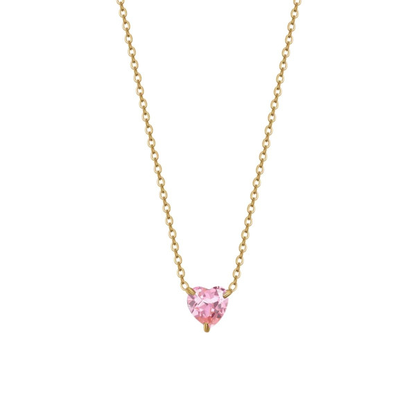 Ogrlica LUCA BARRA kristal roze srce 