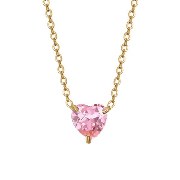 Ogrlica LUCA BARRA kristal roze srce 