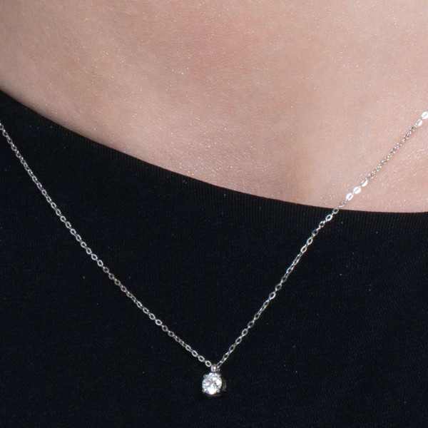 Ogrlica LUCA BARRA beli kristal 