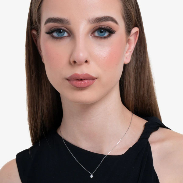 Ogrlica LUCA BARRA beli kristal 