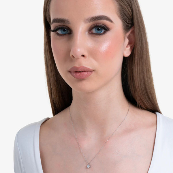 Ogrlica LUCA BARRA beli kristal 