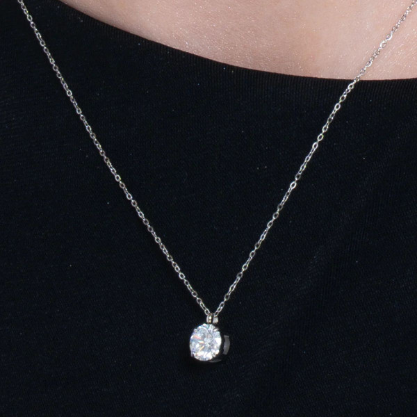 Ogrlica LUCA BARRA beli kristal 