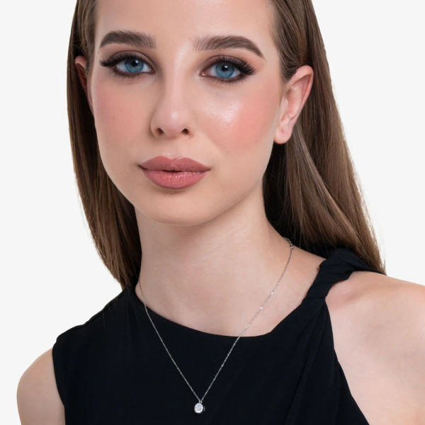 Ogrlica LUCA BARRA beli kristal 