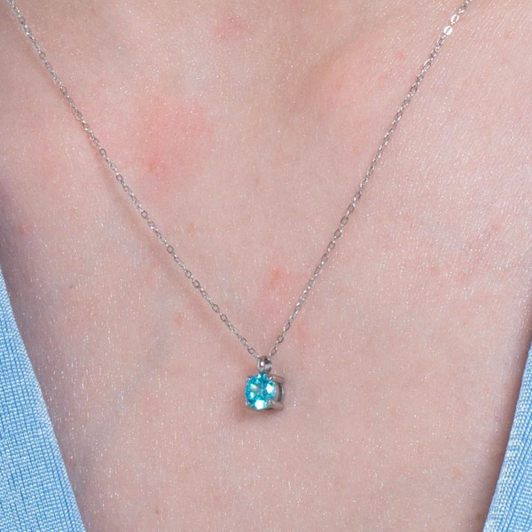 Ogrlica LUCA BARRA akvamarin cirkon 