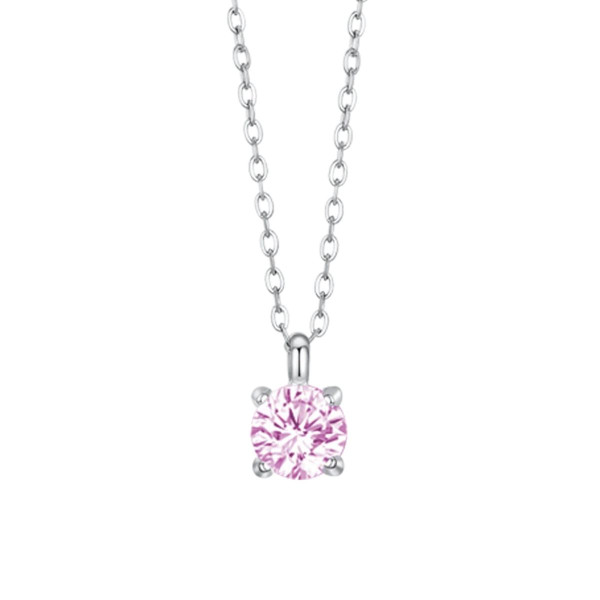 Ogrlica LUCA BARRA roze cirkon 