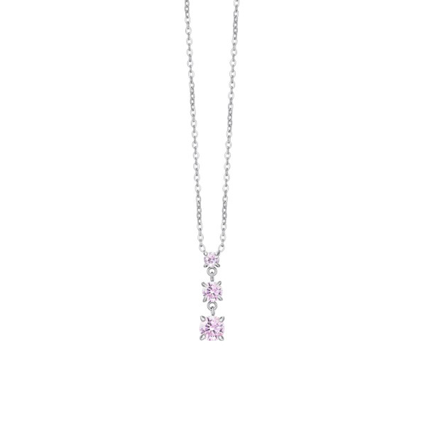 Ogrlica LUCA BARRA roze cirkoni 