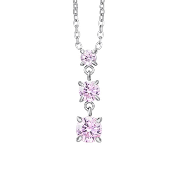 Ogrlica LUCA BARRA roze cirkoni 