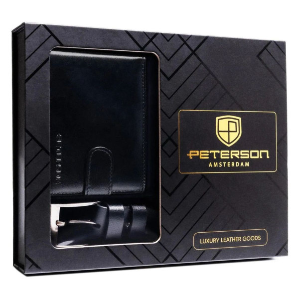 Elegantan set novčanik i kaiš PETERSON koža 