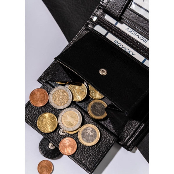 Kožni novčanik ROVICKY crni 