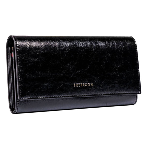 Kožni novčanik PETERSON Luxury crni 