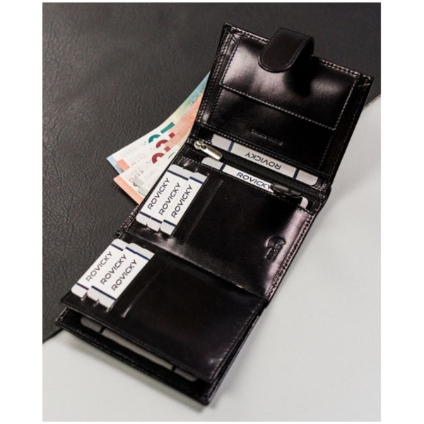 Kožni novčanik ROVICKY crni 