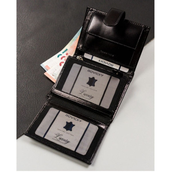 Kožni novčanik ROVICKY crni 