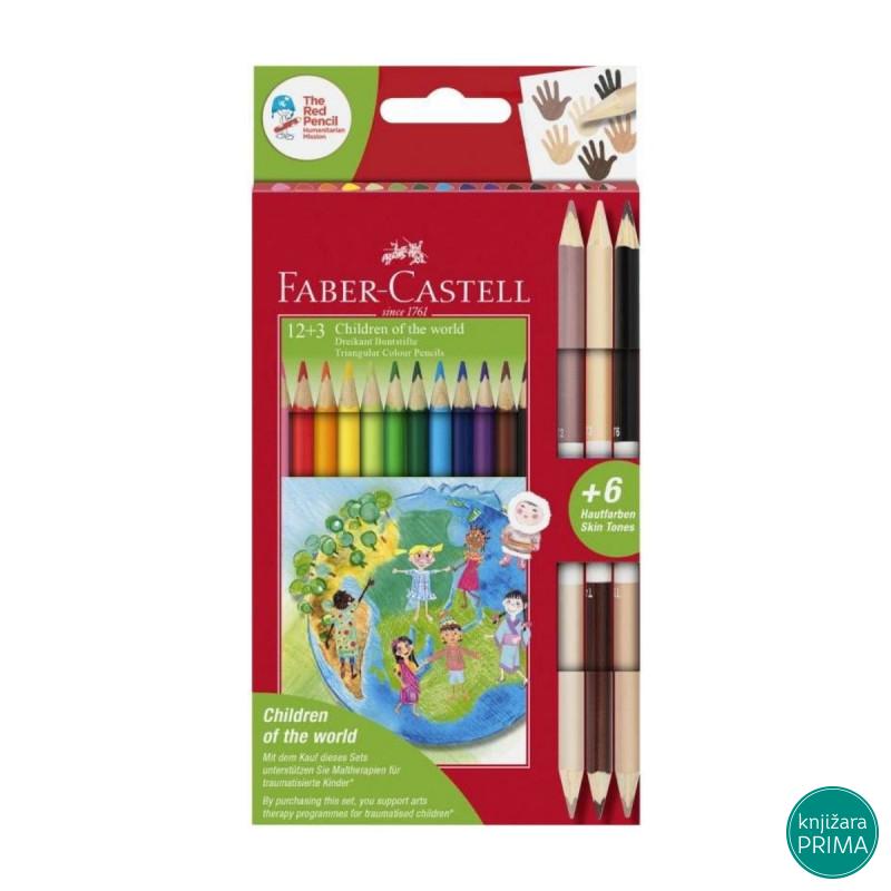 Drvene bojice 12+3 FABER CASTELL Children of the World 