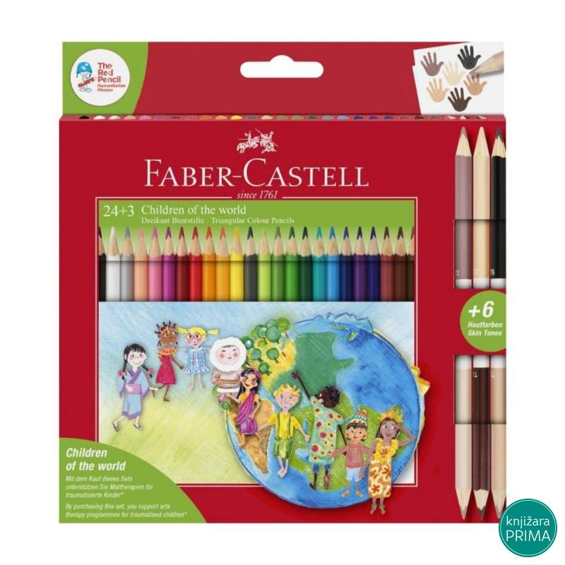 Drvene bojice 24+3 FABER CASTELL Children of the World 