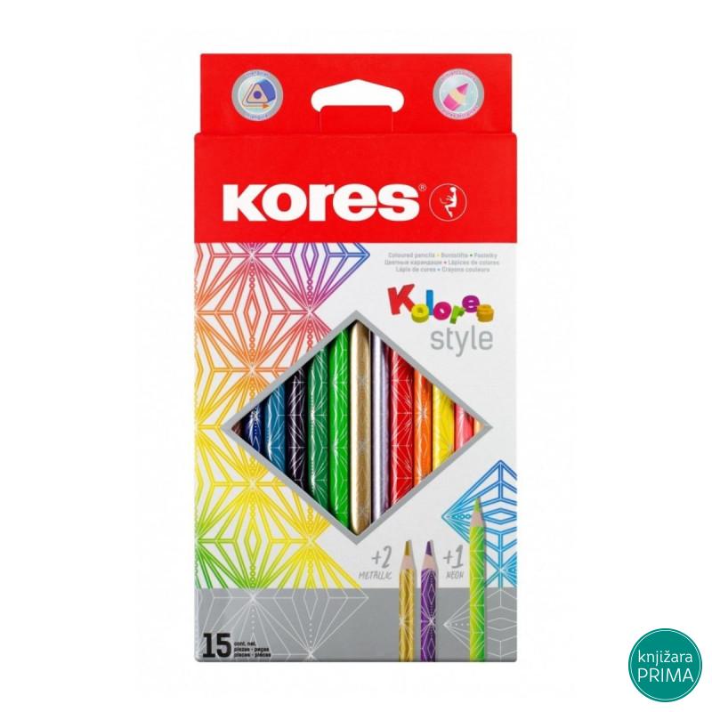 Drvene bojice 15 KORES Kolores style 