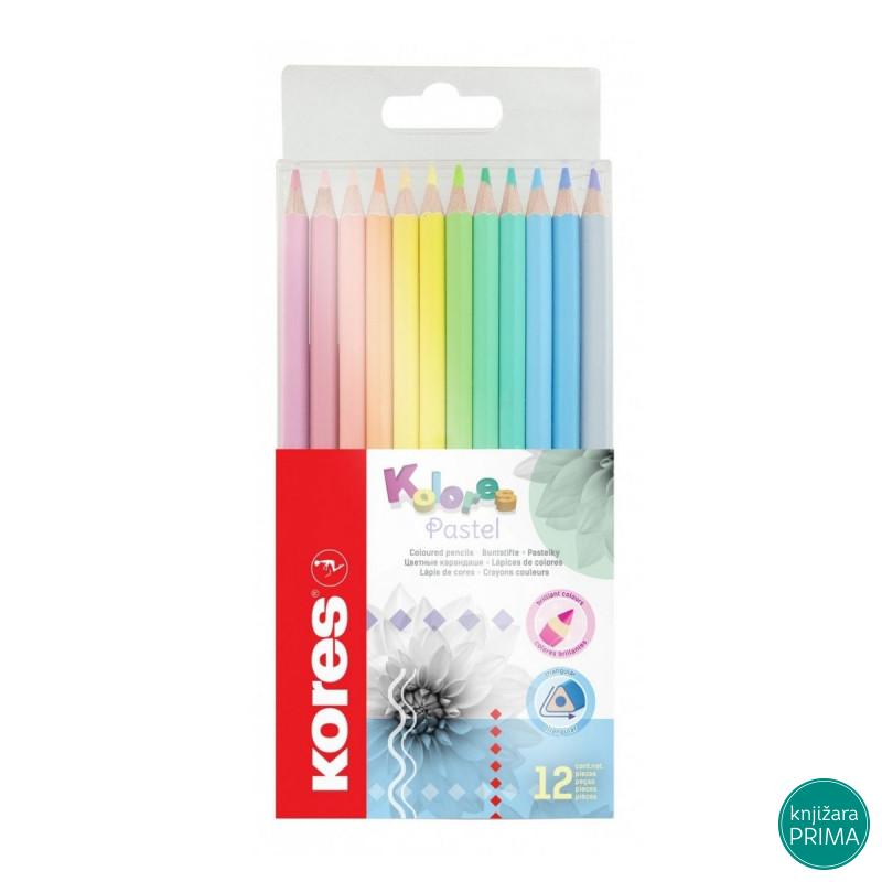 Drvene bojice 12 KORES Pastel 