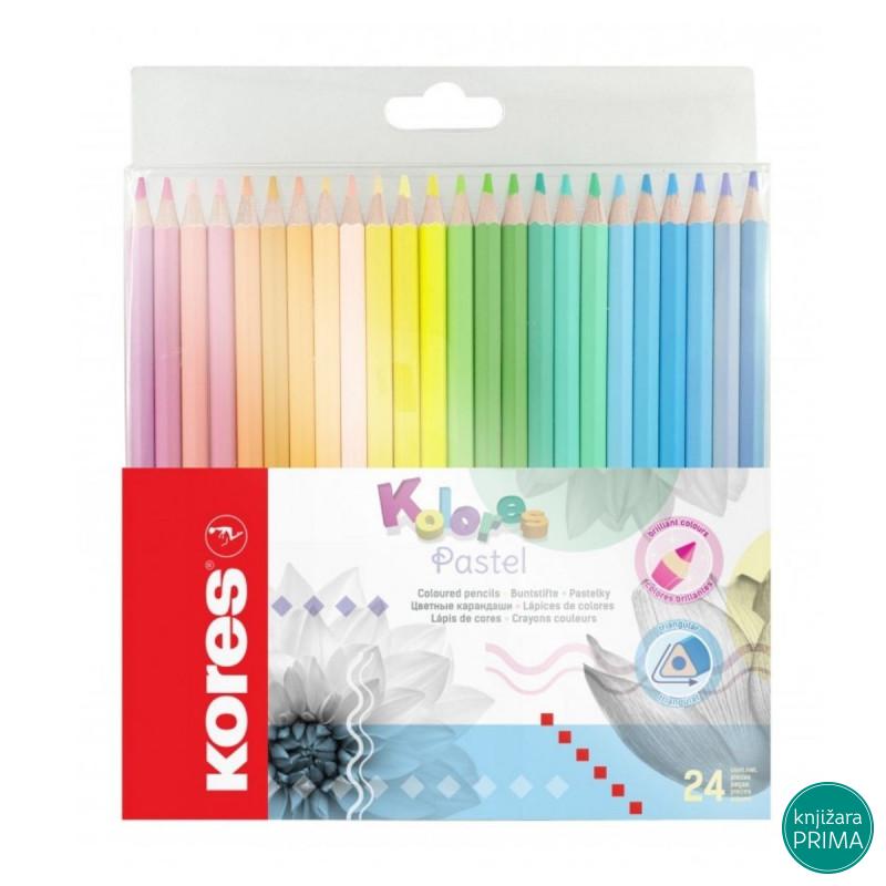 Drvene bojice 24 KORES Pastel 