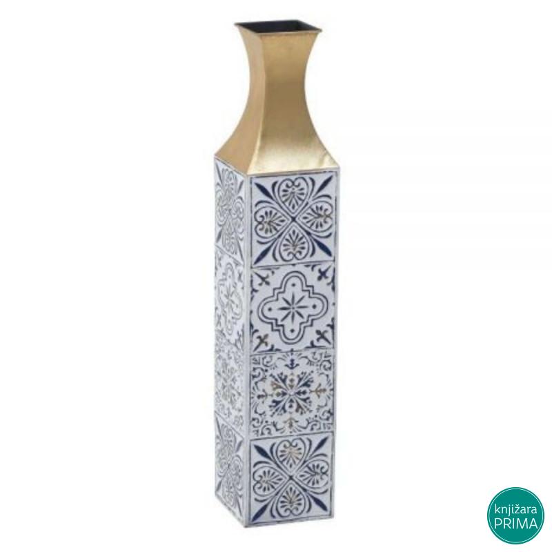 Metalna vaza INART antik belo-zlatna 
