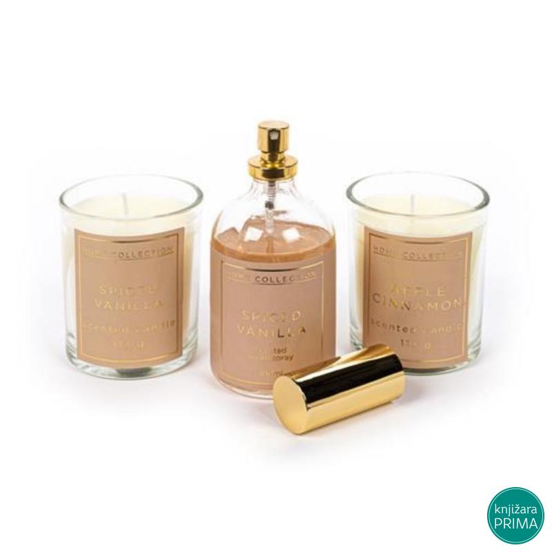 Sveća i sprej set 3 Apple cinnamon and Vanilla 
