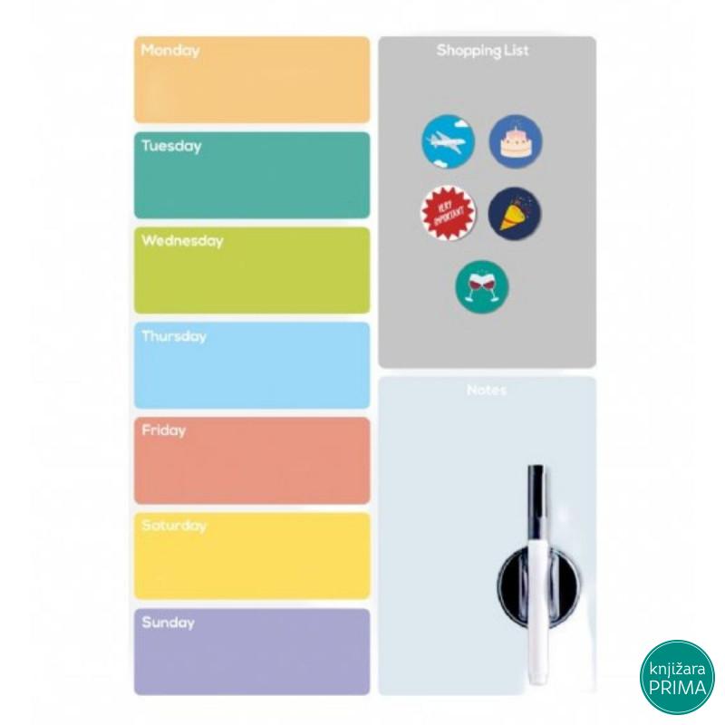 Magnetna tabla za frižider - Week planner 