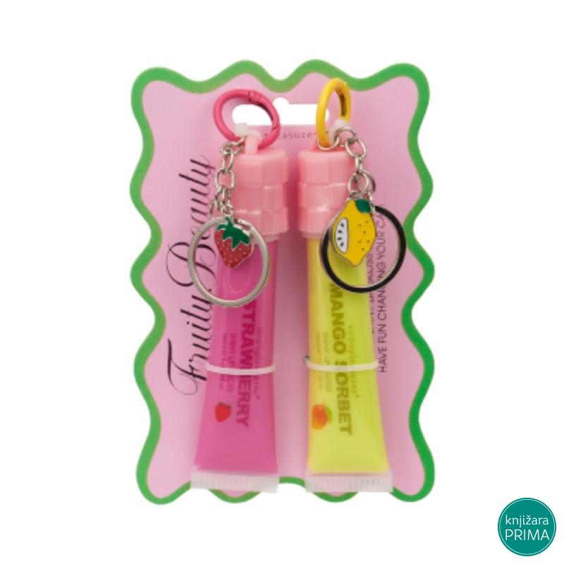 Privezak i sjaj za usne FRUITY STRAWBERRY set 