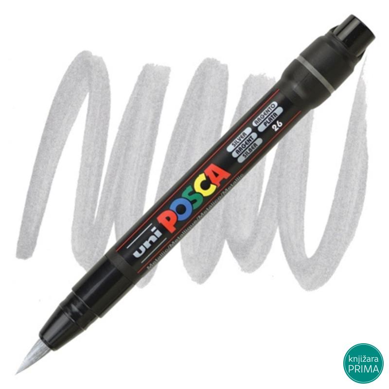 POSCA marker UNI PCF-350 brush srebrni 26 