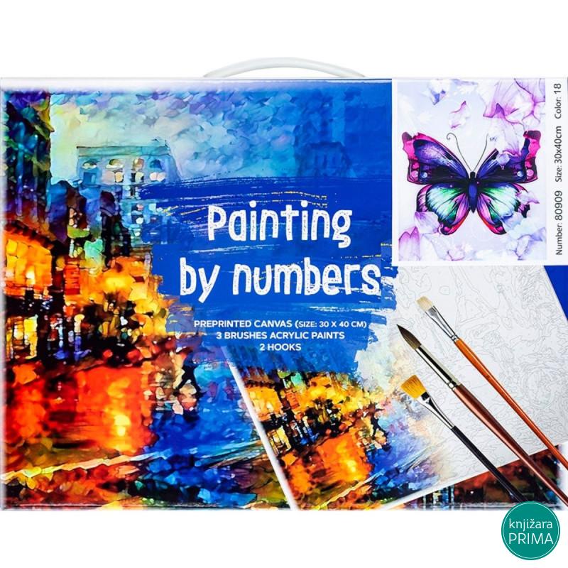 Bojenje po brojevima - Leptir akril 40X30 