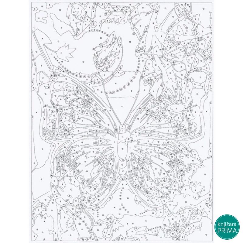 Bojenje po brojevima - Leptir akril 40X30 