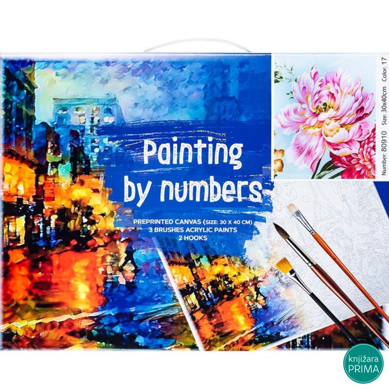 Bojenje po brojevima - Božur akril 40X30 