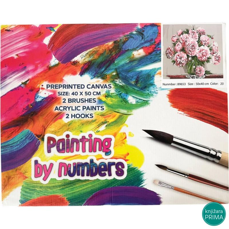 Bojenje po brojevima - Božuri akril 40X50 