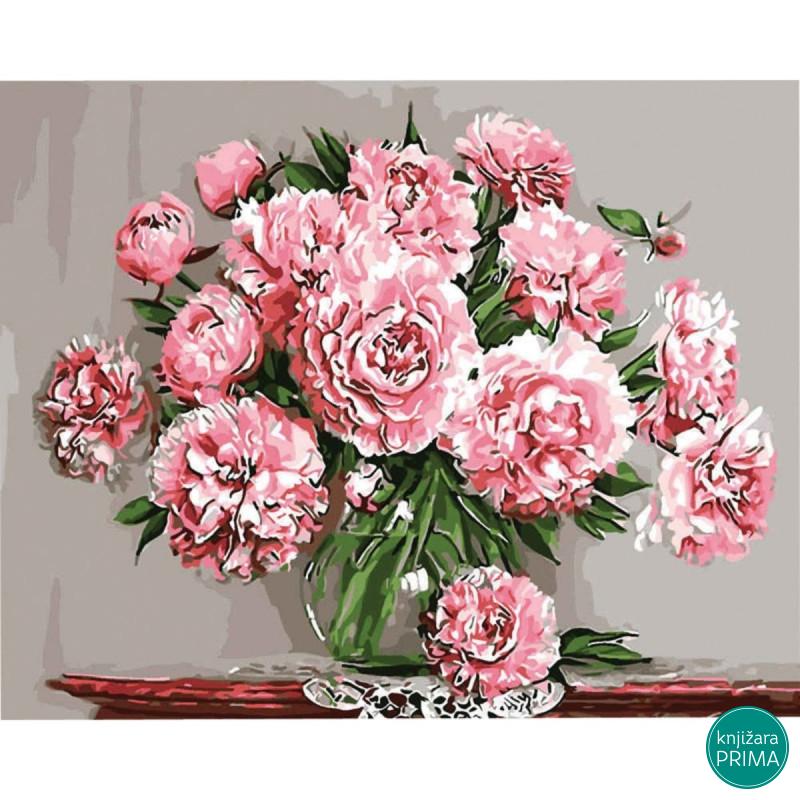 Bojenje po brojevima - Božuri akril 40X50 