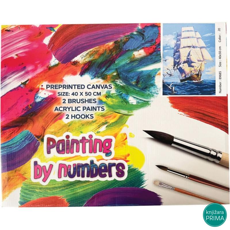 Bojenje po brojevima - Jedrilica akril 40X50 