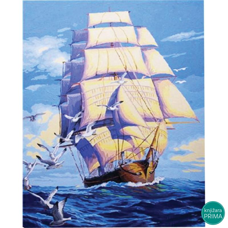 Bojenje po brojevima - Jedrilica akril 40X50 