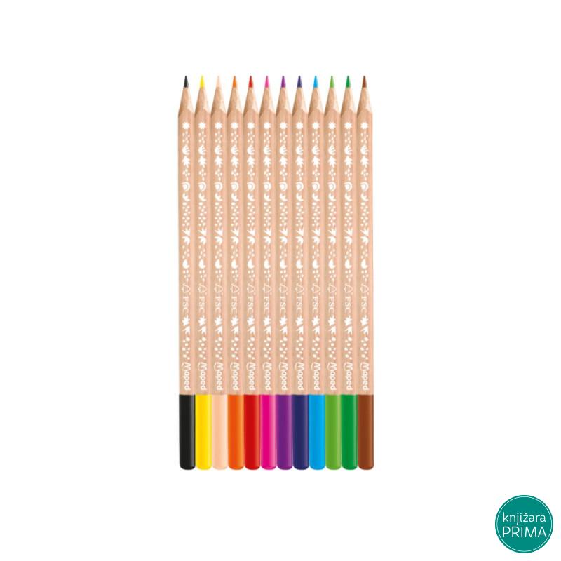 Drvene bojice 12 MAPED Smiling Planet 