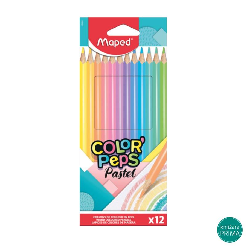 Drvene bojice 12 MAPED Pastel 