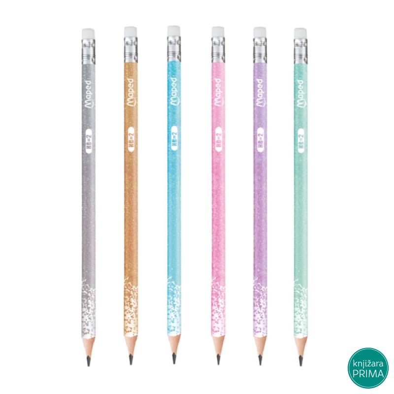 Grafitna olovka MAPED H sa gumicom Glitter 