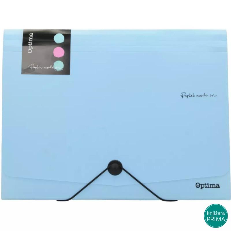 Fascikla sa pregradama A4 OPTIMA pastel 