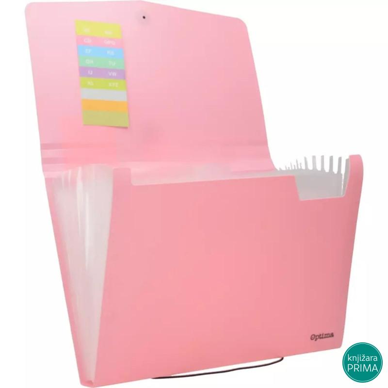 Fascikla sa pregradama A4 OPTIMA pastel 