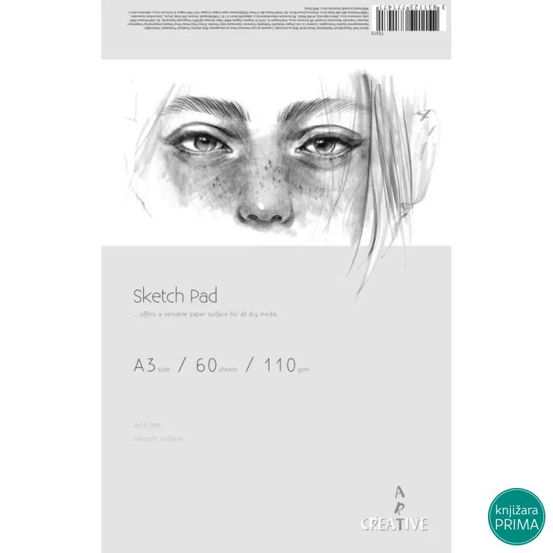 Skicen blok A3 CREATIVE 110g 60l 