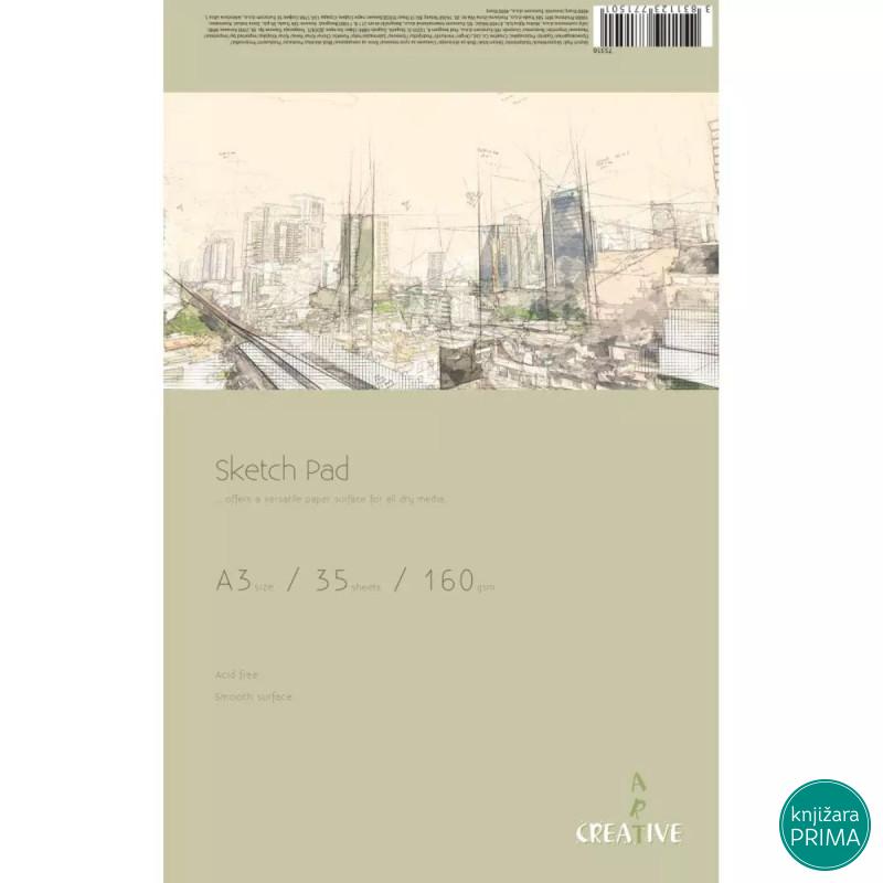 Skicen blok A3 CREATIVE 160g 35l 