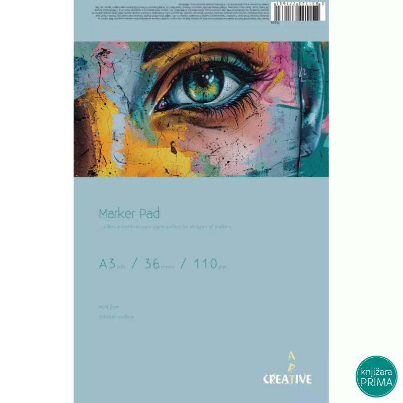 Akril blok A3 CREATIVE 110g 36l 