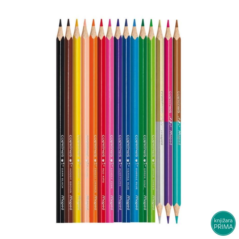 Drvene bojice 12 MAPED Color peps + 3 duo bojice 